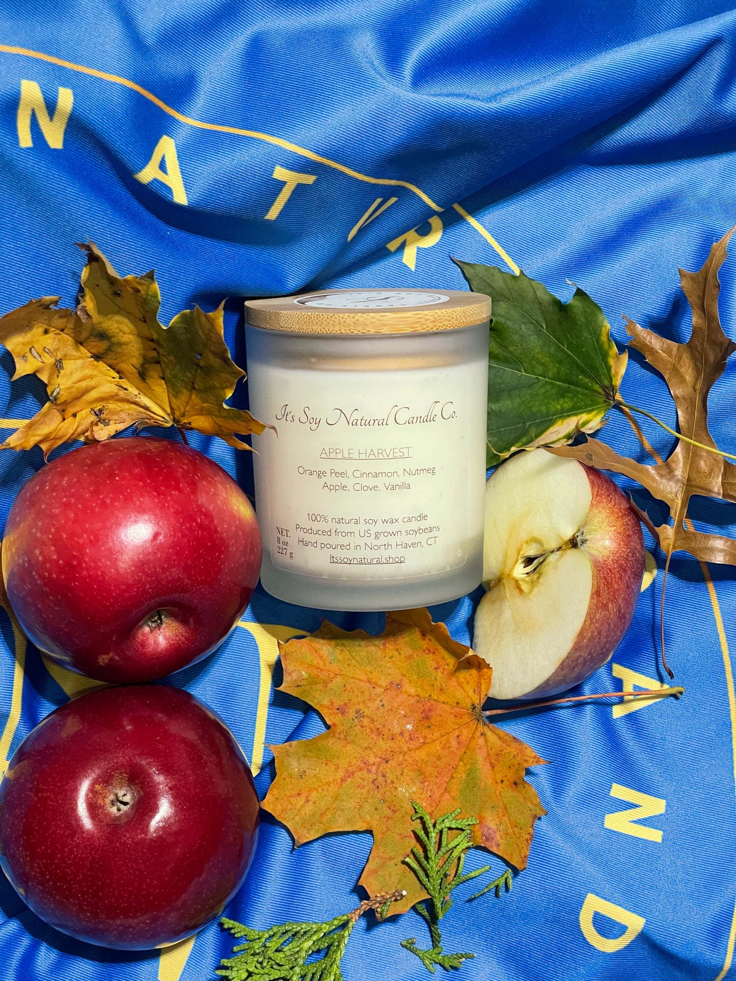 Apple Harvest fall scented soy candle - 100% natural wax clean burning - It's Soy Natural